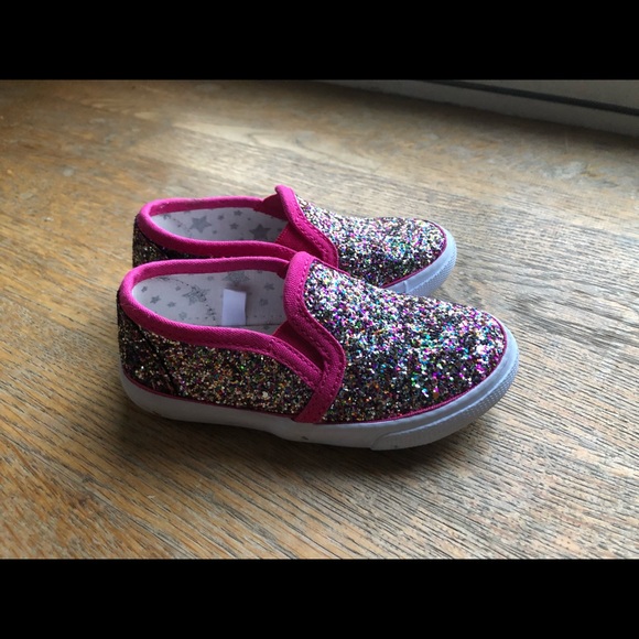 RAINBOW SPARKLE toddler girl shoes size 7 - Picture 3 of 4